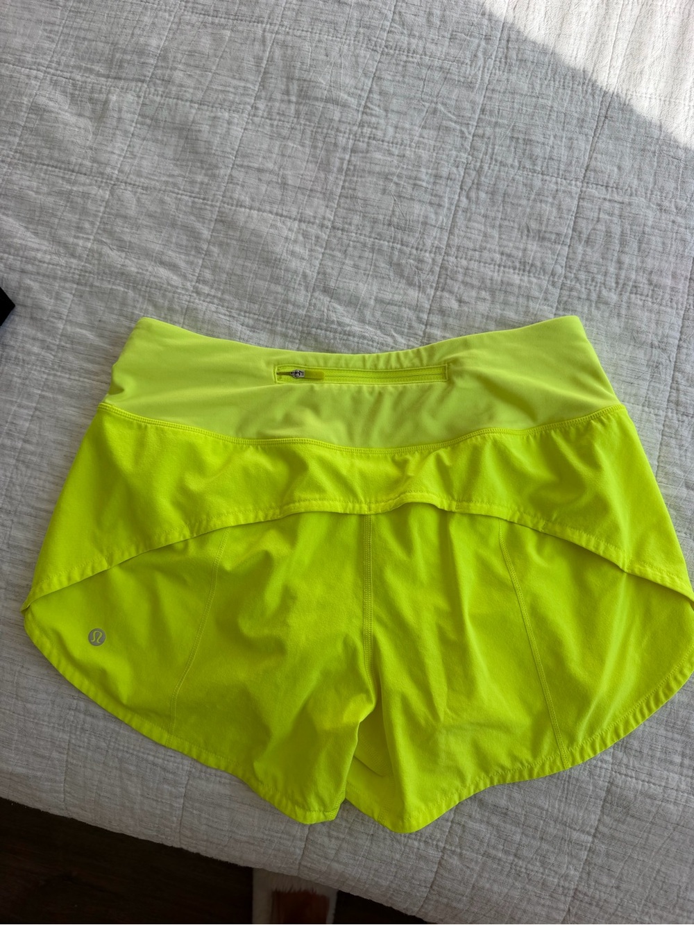 lululemon athletica Neon Yellow Women’s Athletic Shorts with Built-In Liner